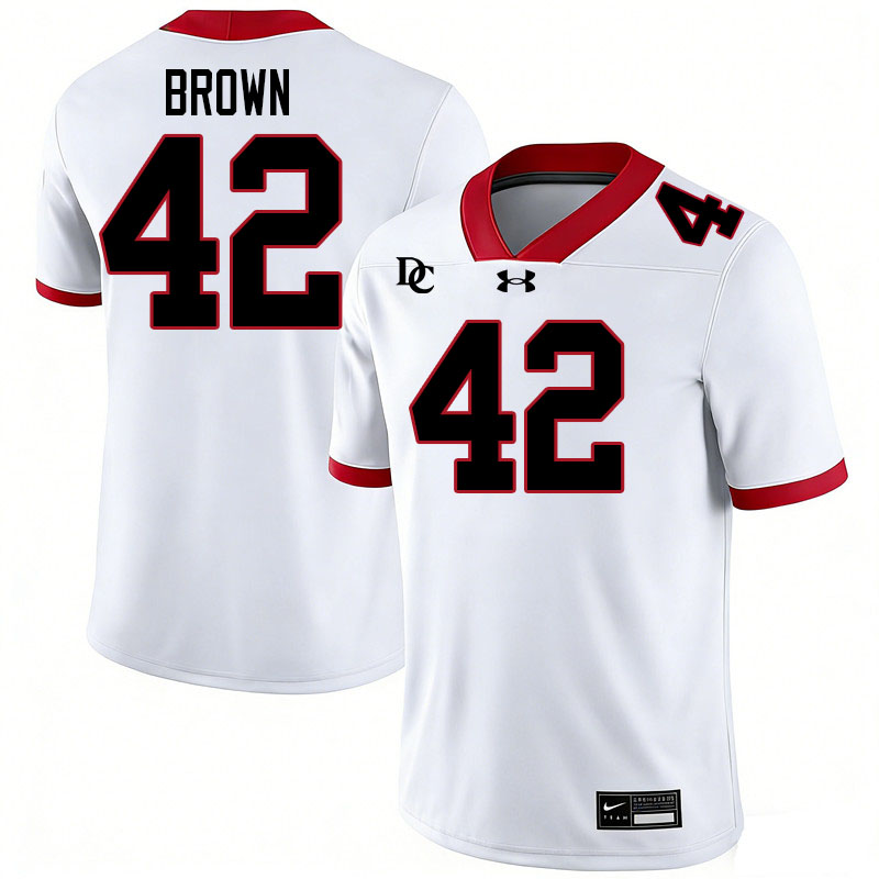 Davidson Wildcats #42 Dallas Brown College Football Jerseys,Uniforms-White